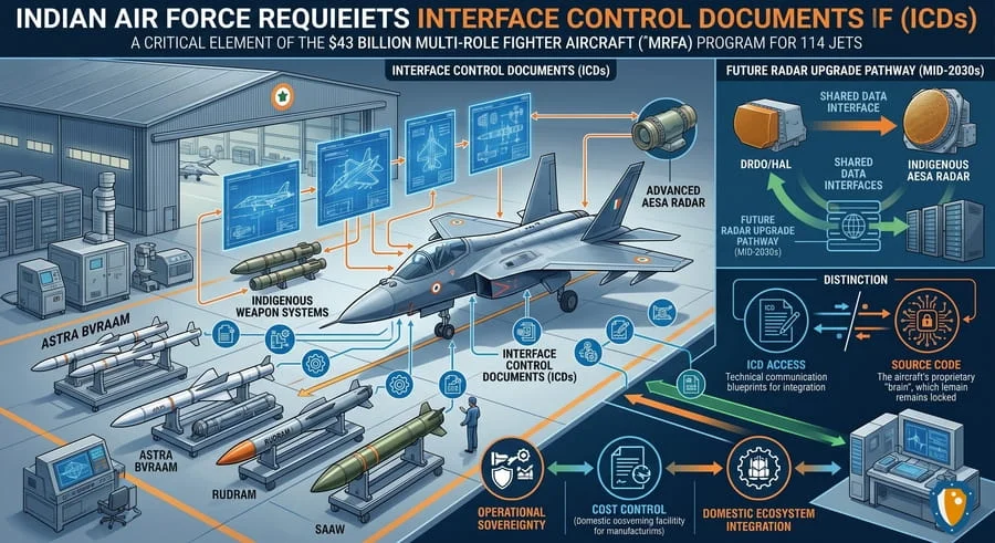 IAF Seeks Interface Control Documents in $43B MRFA Deal for Indigenous Weapons Integration and Future Radar Upgrades