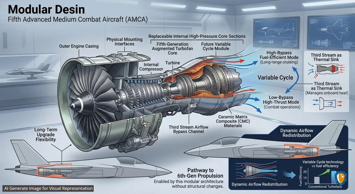 Indigenous AMCA to Feature Modular Engine Bay for Future 6th-Gen Variable Cycle Propulsion Upgrades