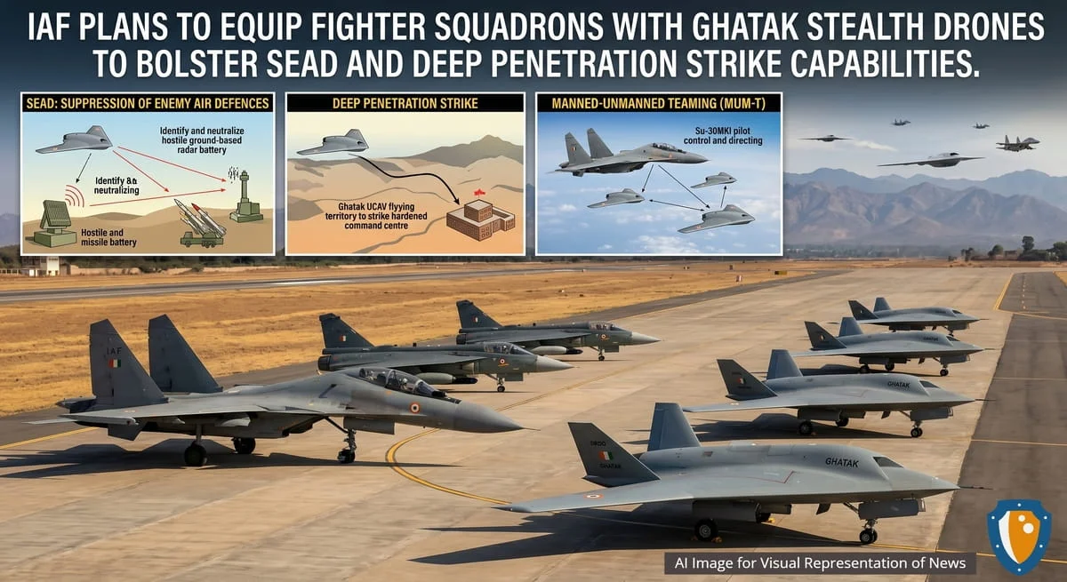 IAF Plans to Equip Fighter Squadrons with Ghatak Stealth Drones to Bolster SEAD and Deep Penetration Strike Capabilities