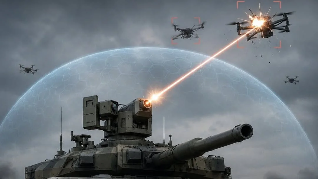 Indian Army Explores 10 kW Laser Shield to Protect Main Battle Tanks From Deadly Drone Attacks