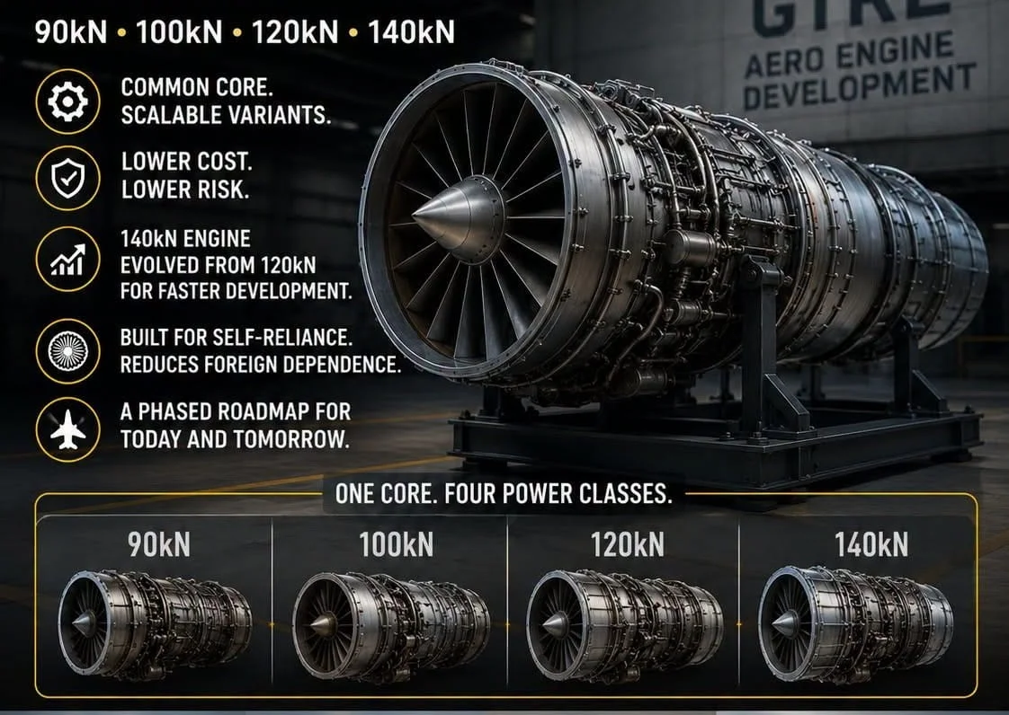 Not Just AMCA: Why India Should Pursue a Scalable 90kN to 140kN Engine Family to Power Indigenous Tejas, UAVs, and 6th-Gen Fighters