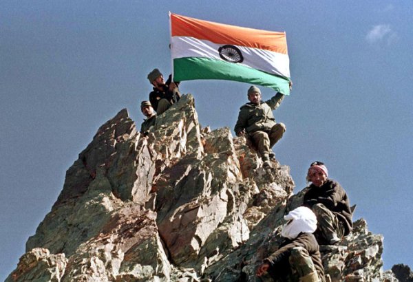 Indian army at one of the peaks