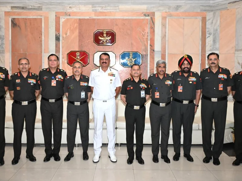 Armed forces top brass address senior officers, emphasising 'joint operational planning'