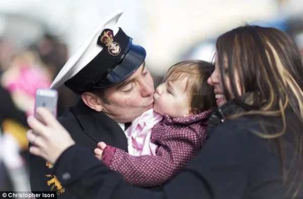 Navy Officer with his daughter