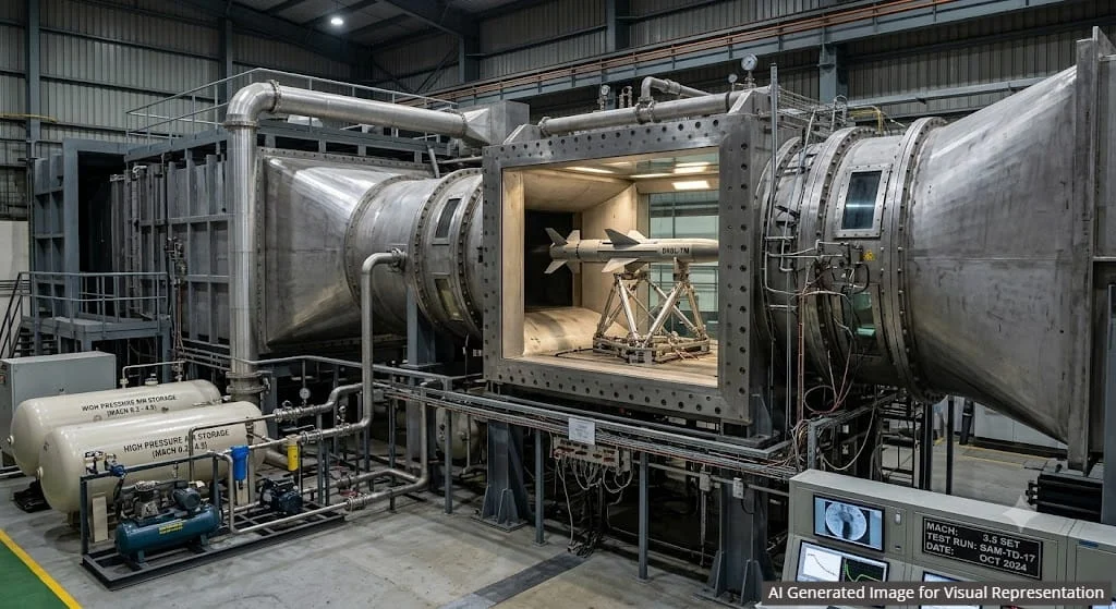 DRDL Hyderabad Plans Mach 4.5 Trisonic Wind Tunnel to Boost Aerodynamic Testing for Tactical Missiles and Aerospace Platforms