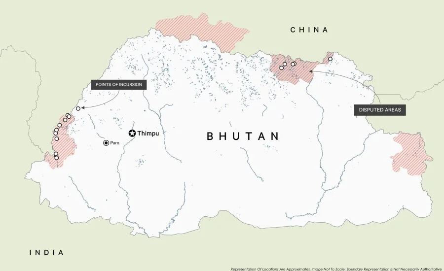 China Erodes Bhutan's Territory Satellite Imagery Shows 2% Land Loss and 22 New Villages in E...webp