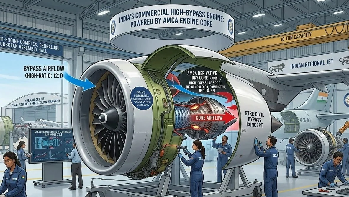 India May Leverage 120kN AMCA Engine Core to Develop New Commercial High-Bypass Turbofan Engine Tech