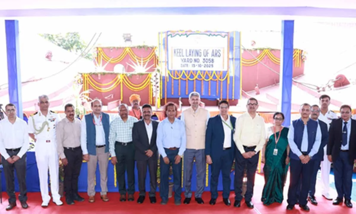 GRSE lays keel for DRDOs advanced acoustic research ship in Kolkata-1.webp