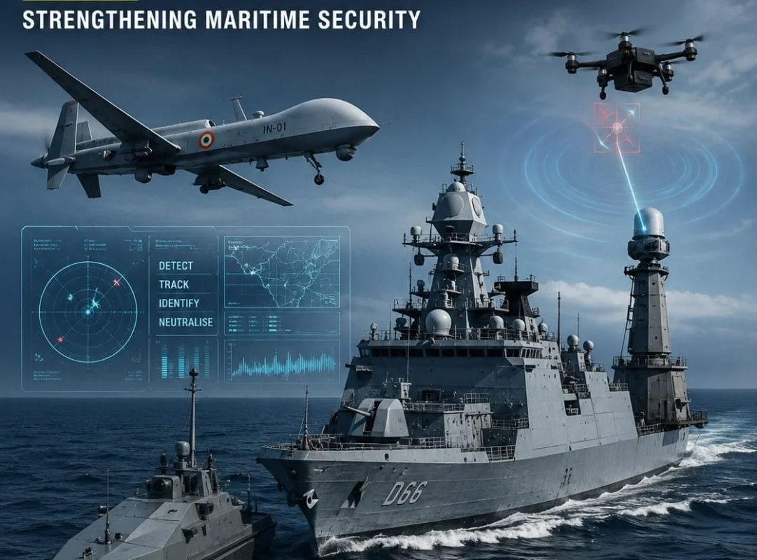 Indian Navy Fast-Tracks Ship-Borne Drones, MALE RPAs, and Counter-Drone System Integration to Ensure Maritime Dominance Across IOR