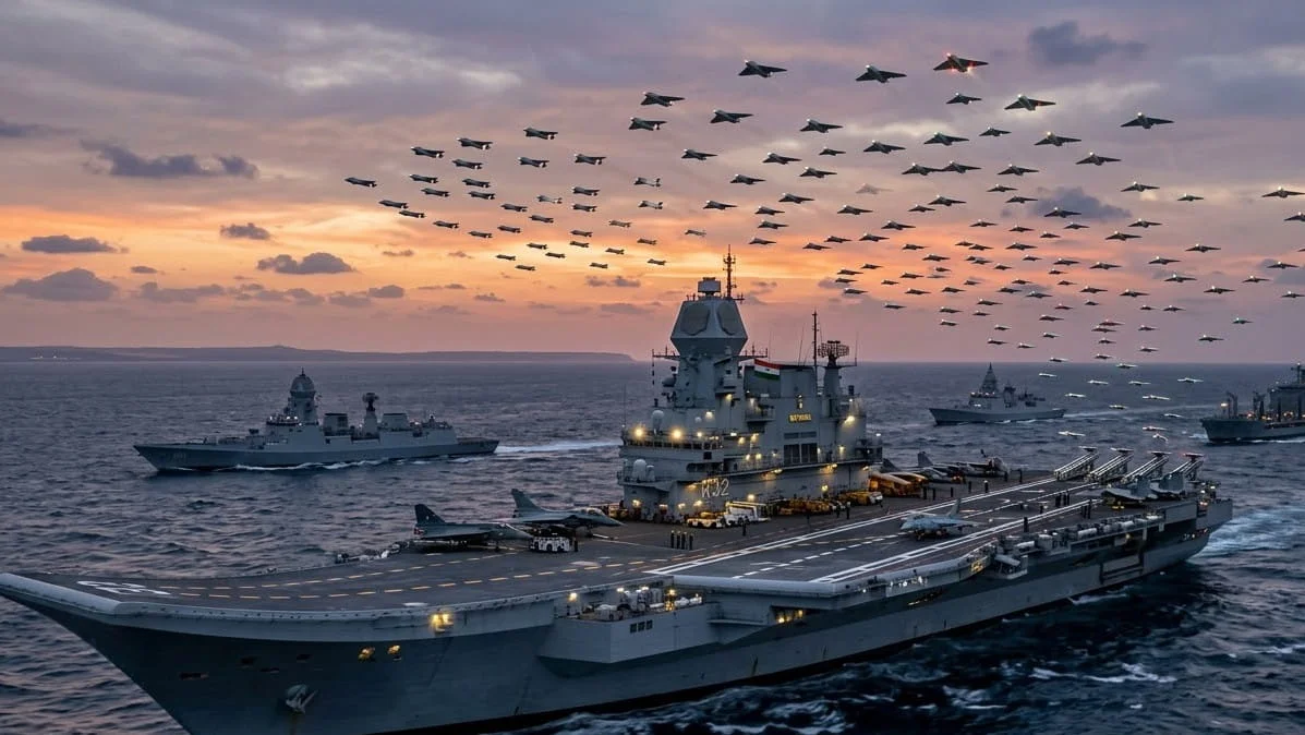 India Shifts Naval Focus Towards Hybrid Aircraft Carriers with Advanced Drone Swarm Capabilities as IAC-2 Approval Nears