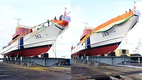 ICG Launches Two Fast Patrol Vessels ICGS Ajit and ICGS Aparajit-1.webp