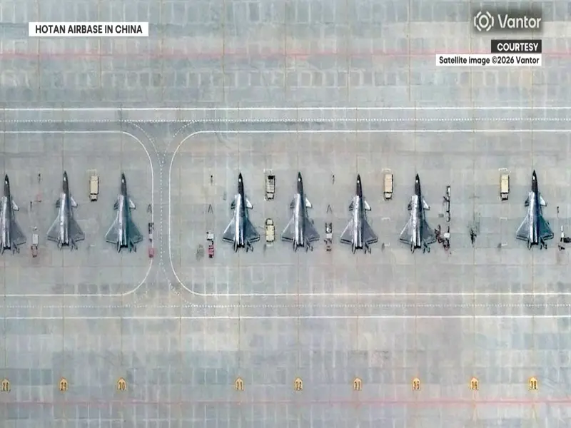 Satellite Imagery Reveals China Deployed 12 J-20 Stealth Fighter Jets Near India's Northern Frontier Boundaries