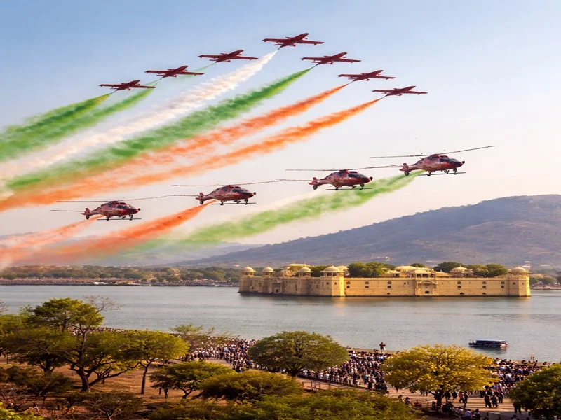 Indian Air Force Surya Kiran And Sarang Teams Inspire Jaipur Youth Before Grand Jal Mahal Air...webp