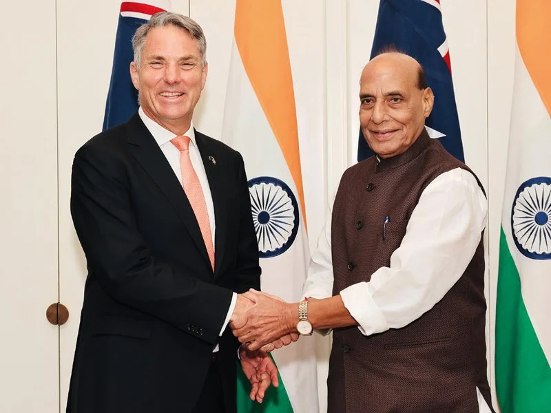 Indian Defence Ministers historic visit elevates IndiaAustralia ties from strategic alignment...webp