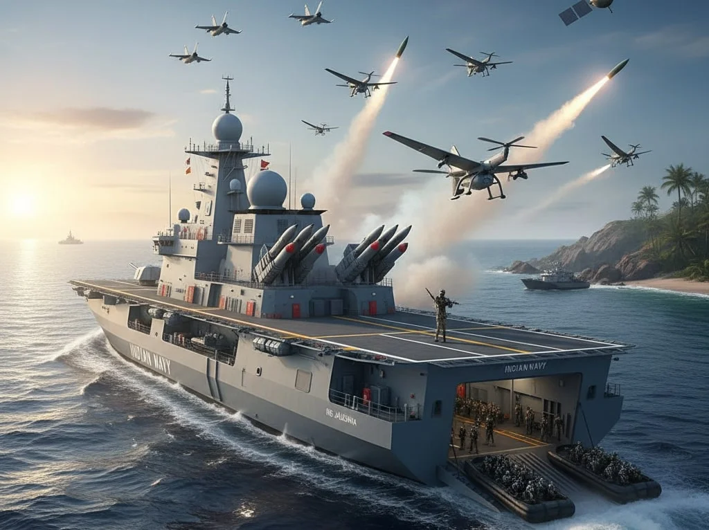 Indian Navy Eyes Four Indigenous Amphibious Warships Capable of Launching Drones, Missiles, and Troops to Counter Chinese Threats in IOR