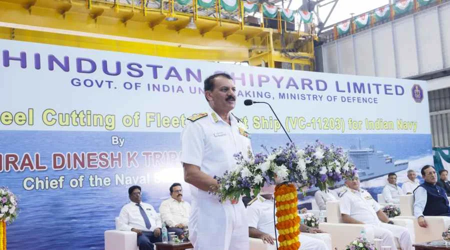 Indian Navy holds steel cutting ceremony for fourth Fleet Support Ship at Hindustan Shipyard-1.webp