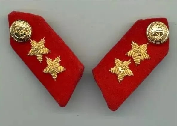 Crimson patches with Two golden stars