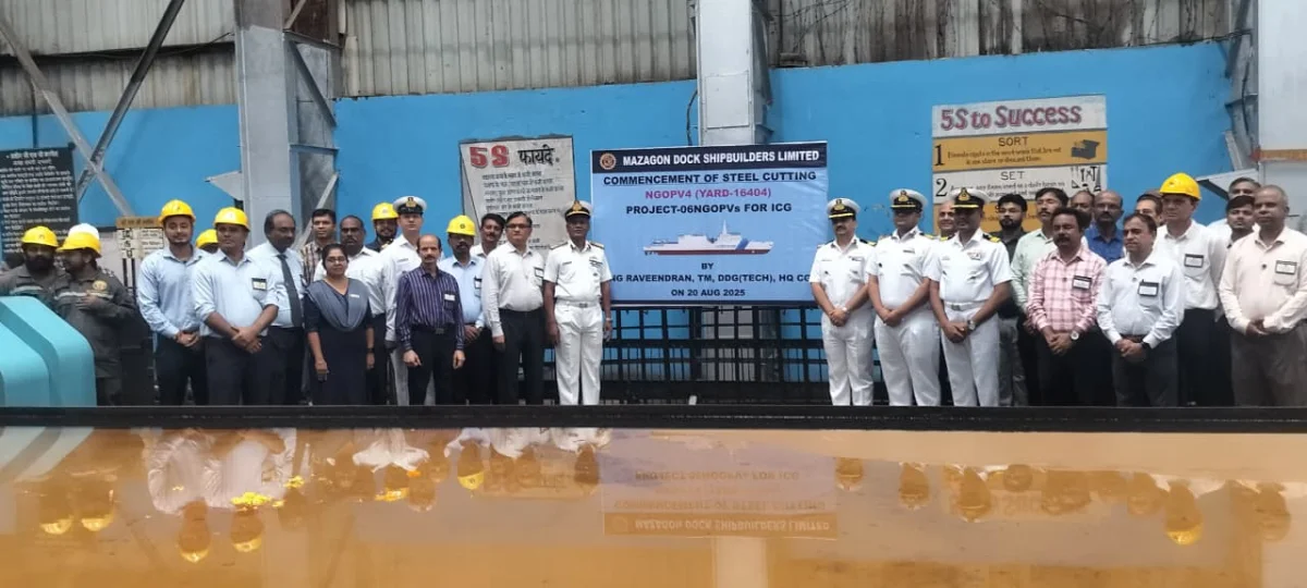 Plate Cutting Ceremony of ICGs Fourth NGOPV Held at MDL Mumbai-1.webp