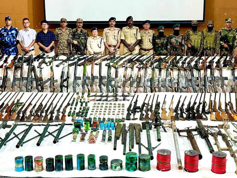 Security forces recover 203 arms 160 types of ammunition in Manipur-1.webp