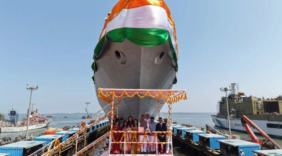 Goa Shipyard Launches Second Project 1135.6 Frigate 'Tavasya', Showcasing Indigenous Design and Advanced Weaponry Systems