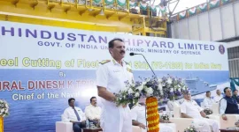 Indian Navy holds 'steel cutting ceremony' for fourth Fleet Support Ship at Hindustan Shipyard