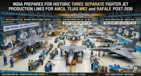 India Prepares for Historic Three Parallel Fighter Jet Production Lines for AMCA, Tejas Mk2 and Rafale Post-2030